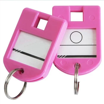 

100PCS Color Plastic Keychain Luggage ID Card Name Label Keychain Keychain Classification Keychain