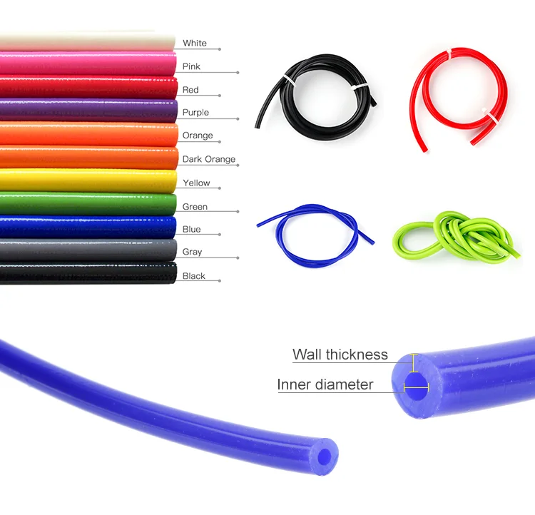 Universal 5M Multi-Color Silicone Vacuum Hose for Auto Racing and Styling