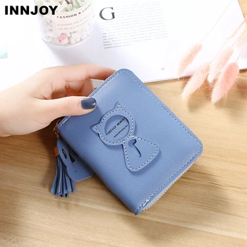 

Fashion Wallets Tassel Short Wallet For Woman Zipper Mini Coin Purse Ladies Small Wallet Female Leather Card Holder