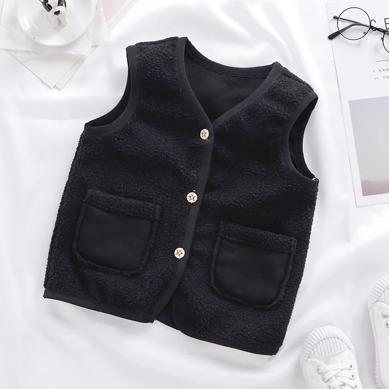 Fleece vests for girls vest boys toddler clothes kids waistcoat sleeveless jacket polar fleece warm winter baby outerwear 0-6T