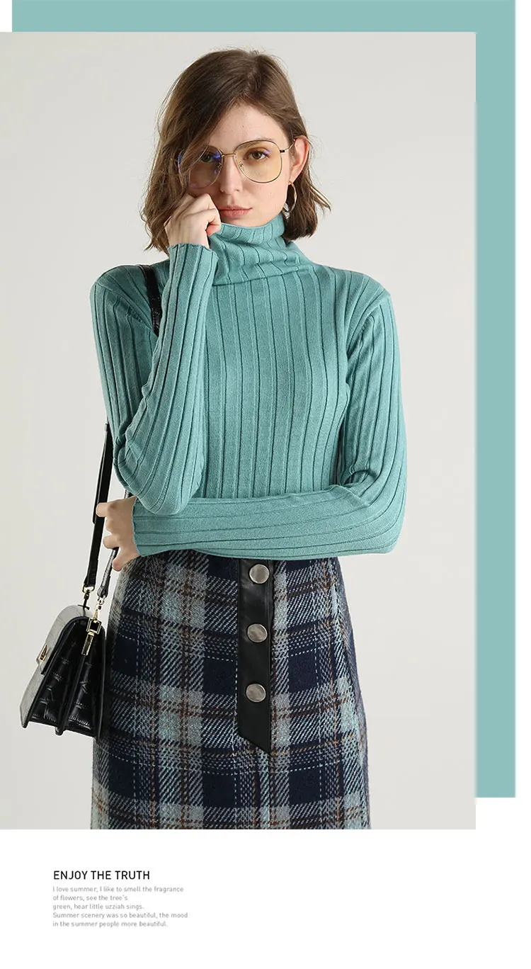 Осень корейские зимние мягкие кашемировые пуловеры с высоким воротником, свитера, женский тонкий свитер, женские тонкие пуловеры, свитер