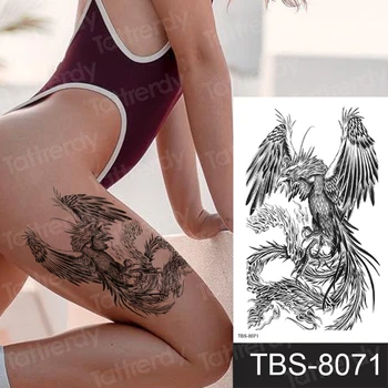 

fake tatoo waterproof for women temporary tattoos dragon tiger phoenix wolf animals tattoo sticker men body art waterproof