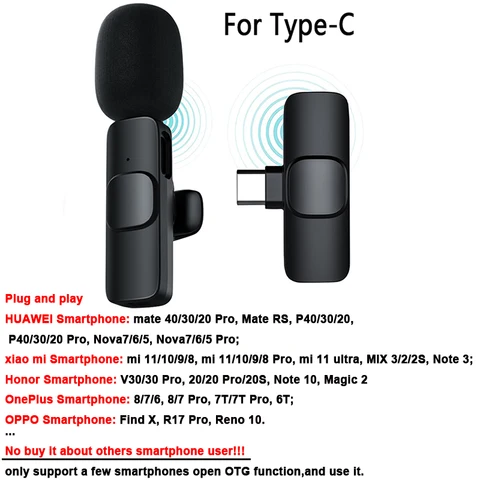 Microphone Condenser Clip-on Lapel Lavalier for smartphone for Phone Laptop for Recording Vlog Youtube Live Interview