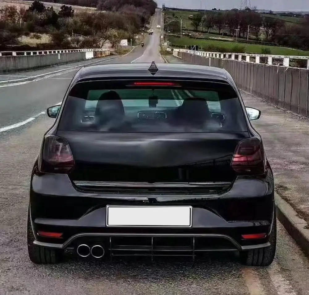 ABS черный задний бампер диффузор спойлер для Volkswagen VW Polo GT автомобильный спойлер Автомобильный задний диффузор