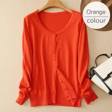 Кашемировый вязаный шерстяной женский кардиган, осень, тонкий черный кардиган с круглым вырезом и пуговицами для женщин, длинный рукав, тонкий свитер большого размера