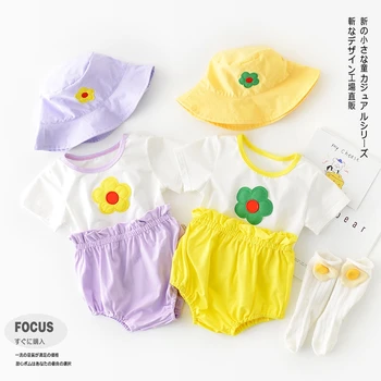 

Summer New Baby Girls Sweet Style Top +Pants +Hat