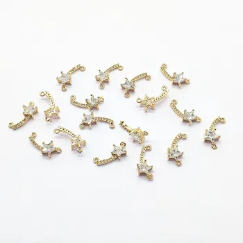 

New arrival! 7x17mm 50pcs Cubic Zirconia Star Connector for Jewelry accessories Earrings DIY parts,hand Made Earring Making