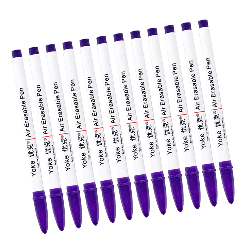12pcs/Set Erasable Pneumatic Pen, Invisible Dot Marker, Fabric Marker Pen with Fade Ink, DIY Sewing Marker
