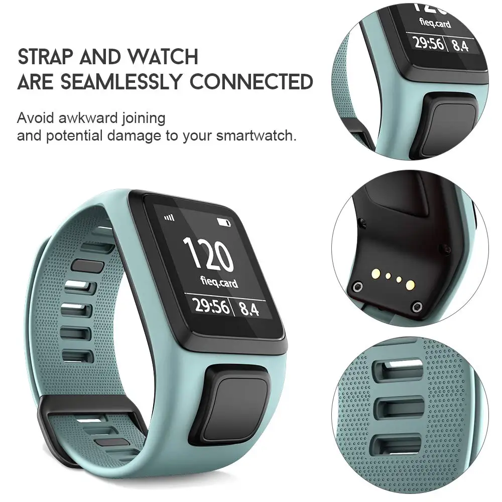 Silicone Replacement Wristband Watch Band Strap For TomTom Runner 2 3 Spark 3 GPS Sport Watch 3