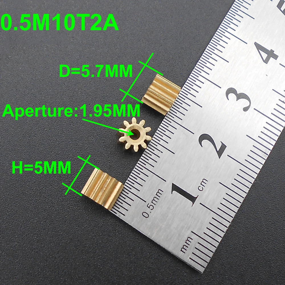 10 шт X 0 5 м 102A латунная Шестерня Модуль T = диафрагма 2 мм 1 95 DIY модельные аксессуары