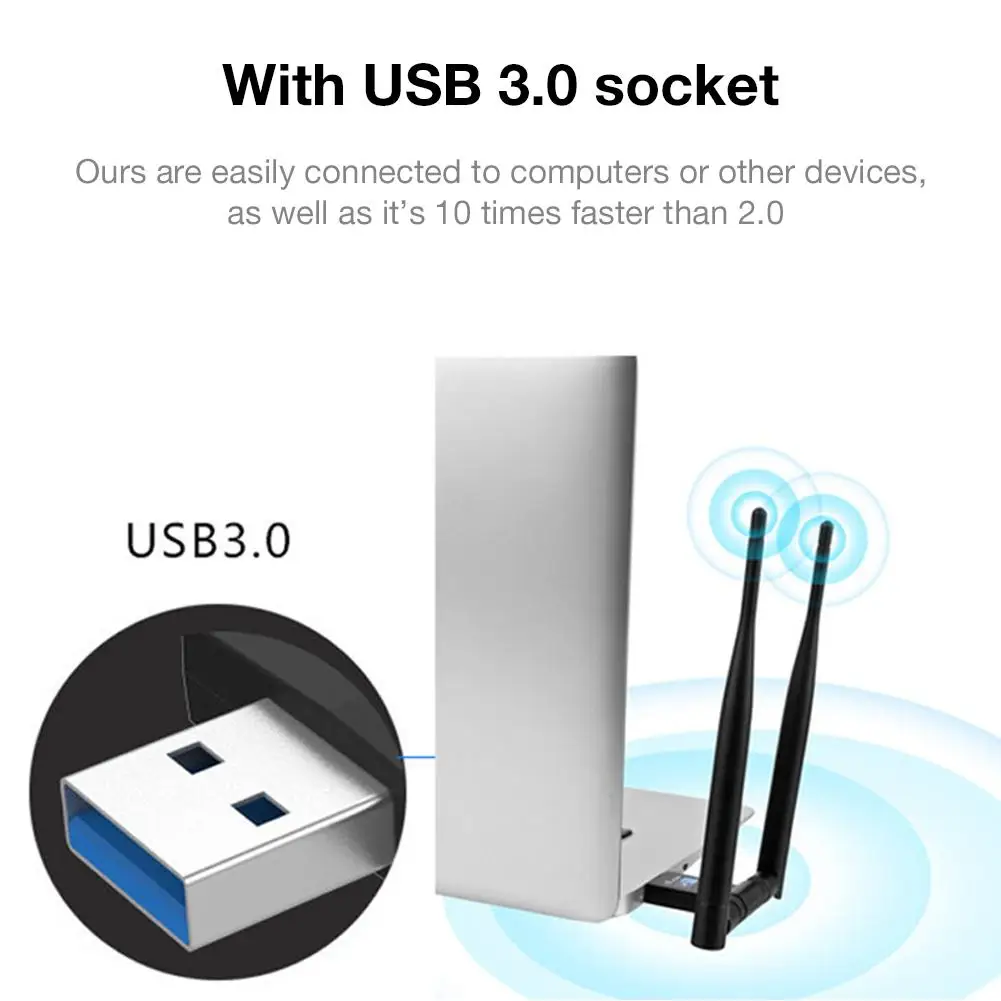 AC1200M беспроводная сетевая карта 1200 Мбит/с USB3.0 WiFi маршрутизатор приемник сигнала адаптер 2,4 ГГц/5 ГГц двухдиапазонный