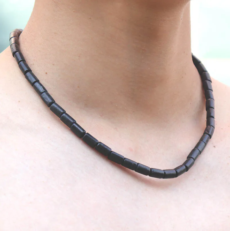 Vintage Wood Necklace Choker Men 46cm/18 Inches Short Necklace Hombre Camping Cool Biker Jewelry Male Accessories Gift For Him - Image 6