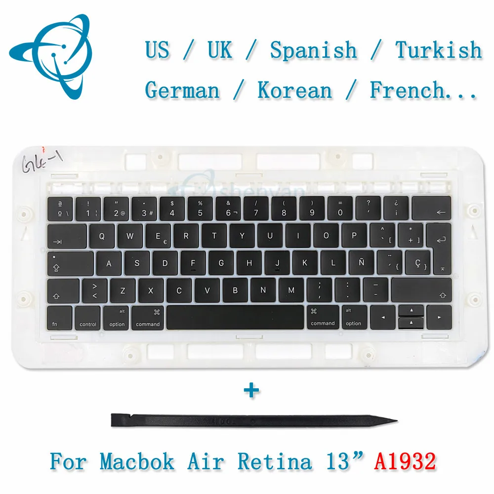 

Клавиатура A1932 с клавишами и колпачком для ноутбука Macbook Air 13,3, колпачок для клавиш A1932 2018 2019 года