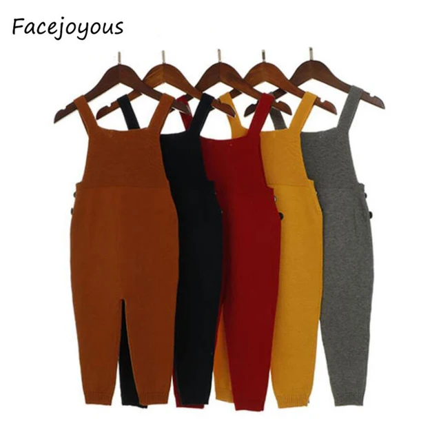 US $8.33 New Fashion Kids Overalls Harem Pants Toddler Children Boys Girls Pocket Knitted Overall Jumpsuits
