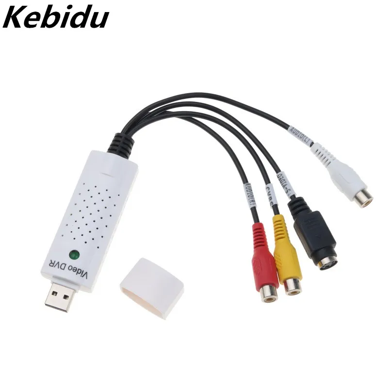 Адаптер для видеозаписи USB 2 0 адаптер ПК ТВ аудио DVD DVR VHS компьютера DC60 630A|Карты