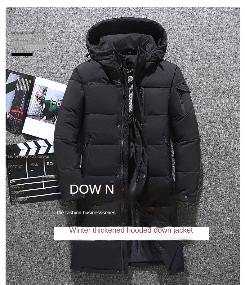 long black puffer coat Men's White Duck Down Coat Winter Thicken Warm Down Jackets Men Waterproof Parkas Casual Fashion Long Jackets And Coats M-5XL waterproof puffer jacket