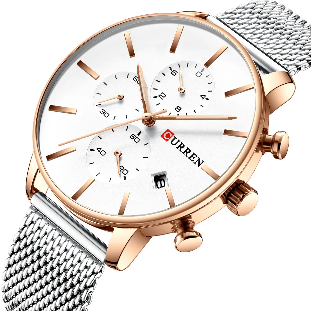 

CURREN Luxury Business Chronograph Watch Men Quartz Wristwatches Waterproof Steel Mesh Watch Watches Men Reloj Hombre