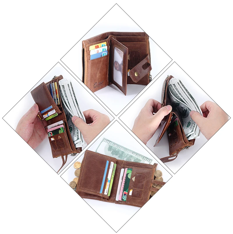 Мужские короткие кошельки из натуральной кожи, Rfid, тонкий кошелек для монет, мужской кошелек, дизайнерский мини кошелек, маленький кошелек, коровья кожа, клатч