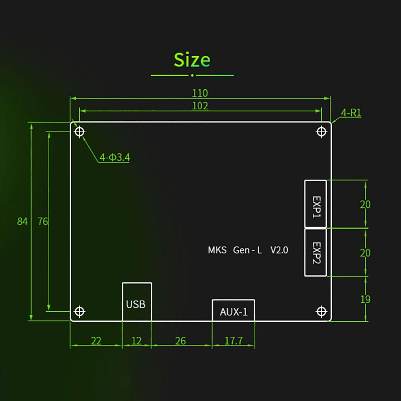Makerbase MKS Gen L 3d принтер материнская плата управления Контроллер совместим с Ramps 1,4/Mega2560 R3 Поддержка A4988 8825 TMC