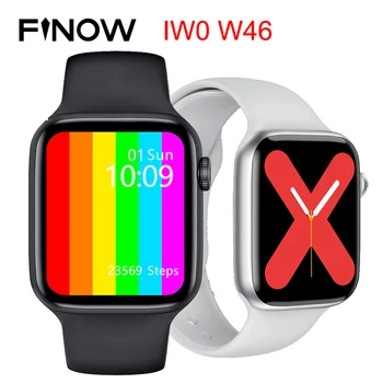 

Finow 2020 IWO W46 Smart Watch 44mm Wireless charging IP68 Waterproof Sports Smartwatch iwo 12 pro max w26 pro fitness tracker