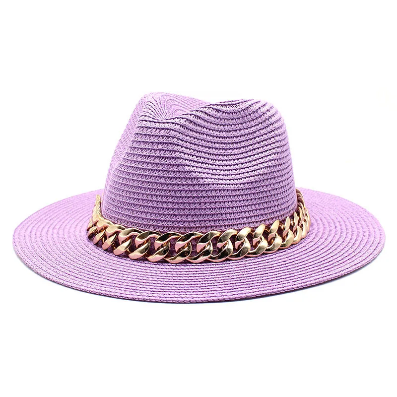 Sun hat straw hat grass green donut chain accessories beach style ladies straw fedora unisex панама