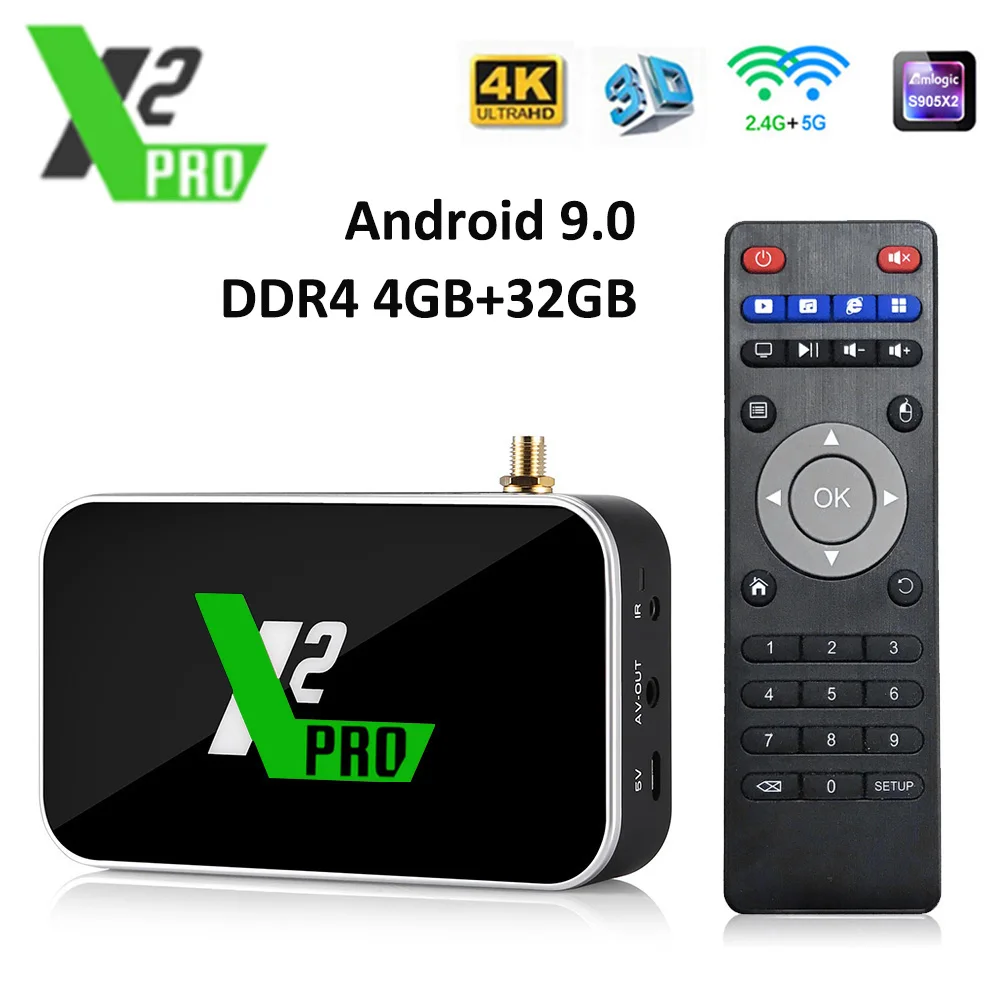 X2 Pro cube Android Tv Box Amlogic S905X2 4GB DDR4 32GB 2,4G/5G wifi LAN 1000M Bluetooth 4,0 телеприставка 4K HD медиаплеер