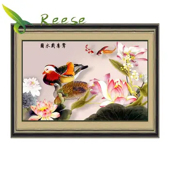 

Diy Full Resin Round Diamond Painting Rhinestones Embroidery Kit Mandarin Duck A Chinese Traditional Mosaic Decor As Hobby Gift