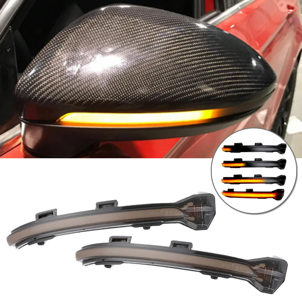 2pcs Side Mirror Turn Signal Direct Replacement For Golf 7 MK7 R GTE GTD LED Light Indicator Exterior Parts Mirrors