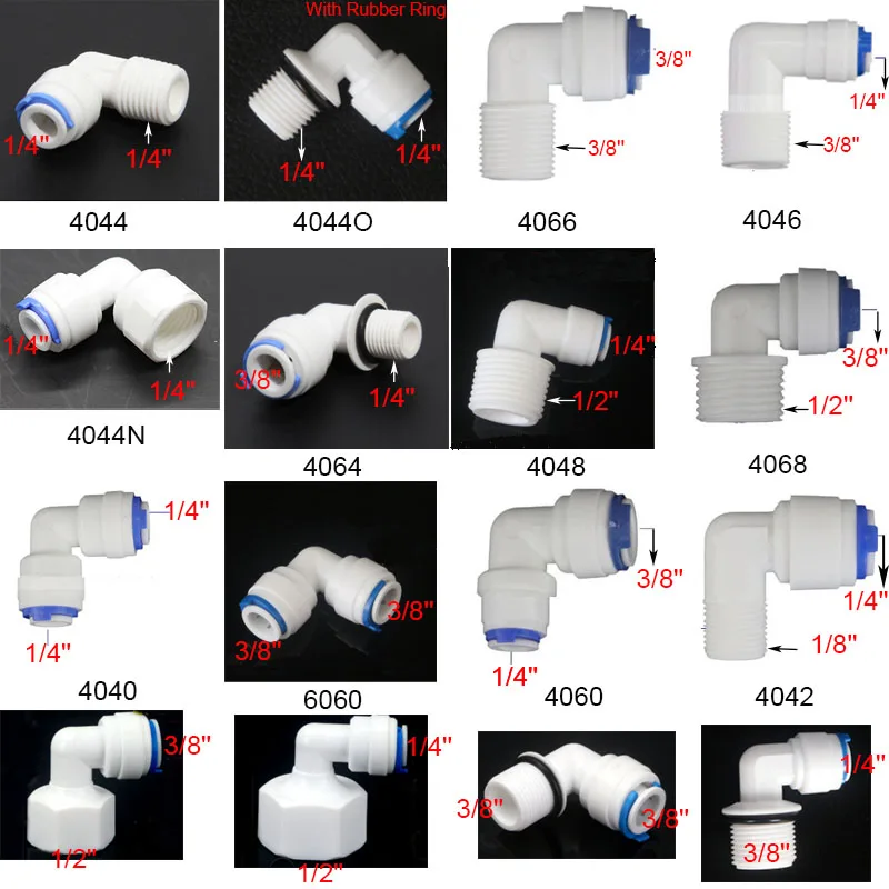 1/2--Reverse-Osmosis Pipe-Coupling-Connector Hose-Tube Quick-Fitting Water-Elbow Aquarium