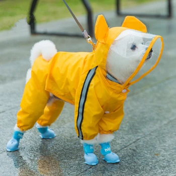 

Dog Raincoat Four Legs Waterproof Teddy Poncho Pet Raincoat Small And Medium Sized Dogs Little Bee Clothes