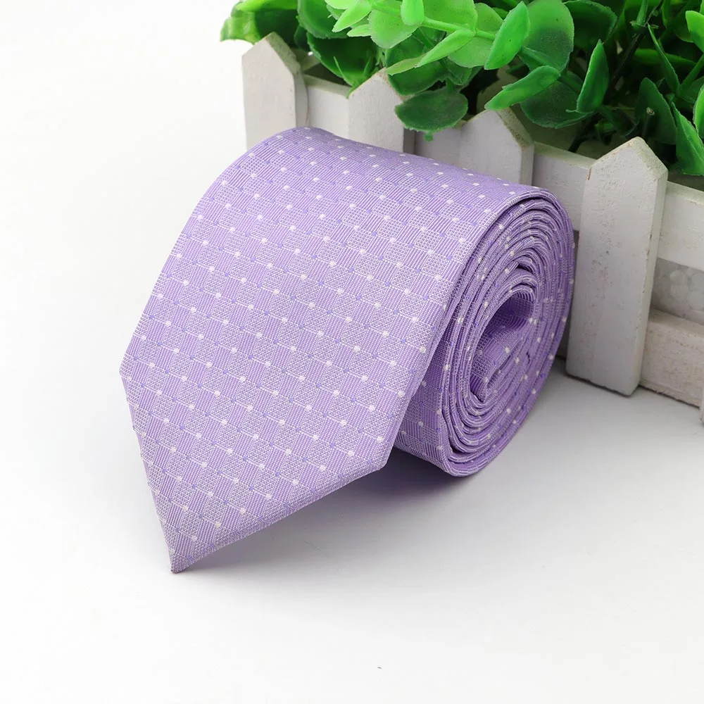 7 New Formal Ties For Men Classic Polyester Woven Colorful Dots Necktie Fashion Skinny 7CM Wedding Business Party Casual Gravata - Color: 7