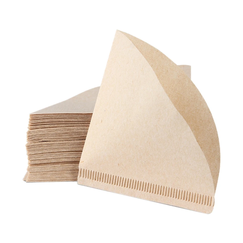 

100 Pieces Wooden Hand Drip Paper Coffee Brewer Coffee Filters Bag Coffee Maker Accessories