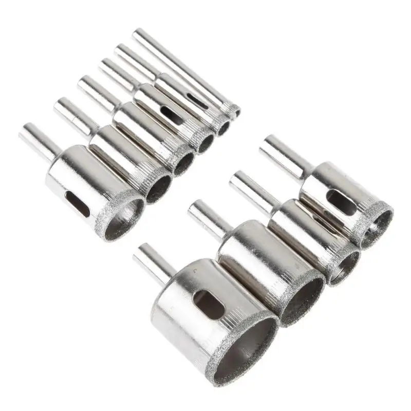10 Pcs Diamond Drill Bit Set 10 Different Sizes 6Mm To 30Mm Diamond Tools Hole Saw Suitable For Drilling Holes In Glass& Marble