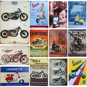 

Vintage Retro Metal Tin Signs Motor Oil Gas Motorcycle For Pub Bar Cafe Garage Iron Plate Poster Wall Decor