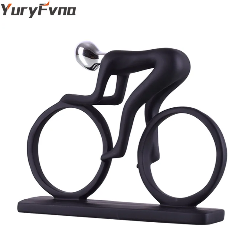 YuryFvna статуя велосипеда Чемпион велосипедист скульптура Статуэтка Смола Современное Абстрактное Искусство Статуэтка спортсмена велосипедиста домашний декор