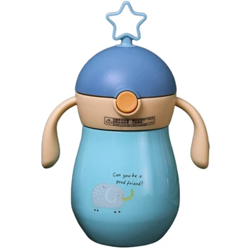 

260Ml Cartoon Baby Cup Soft Spout Straw Sippy Cup Gravity Ball Water Cup Water Bottle