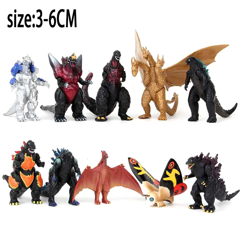 

Godzilla figura 10pcs/set figure Gojira king of the monster toy Action Figure Movable doll Speelgoed anime movie 3-6CM