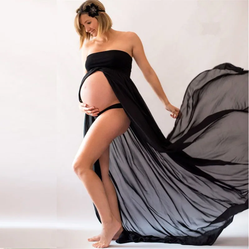 

Sexy Women Pregnant Maternity Long Dresses for Photography photo shoot Summer Mesh Pregnancy Dress Maternity Clothes