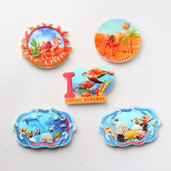 

3D Fridge Magnets for BAHAMAS AND AGADIRT AND CAPURGANA Travel Souvenir Refrigerator Magnetic Sticker Craft Home Decor