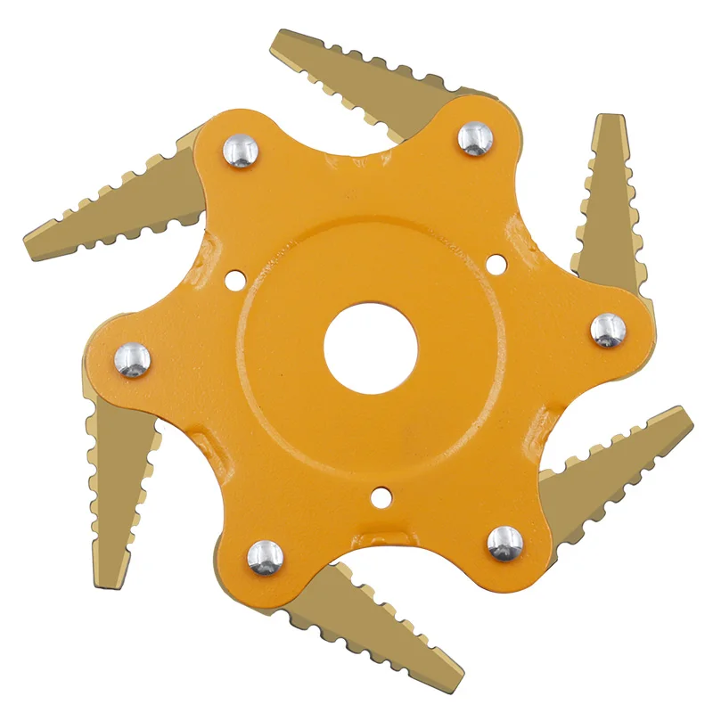 

6 Teeth Brush Cutter Blade Trimmer Metal Blades Trimmer Head 56Mn Garden Grass Trimmer Head For Lawn Mower