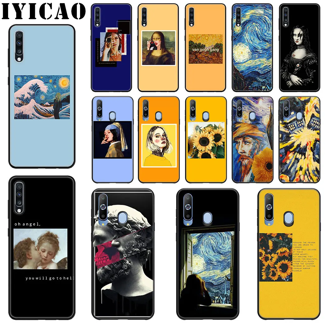 Мягкий силиконовый чехол IYICAO van Gogh Mona Lisa art для телефона samsung J6 A9 A8 A7 A6 Plus 2018 A5 A3 2016 2017