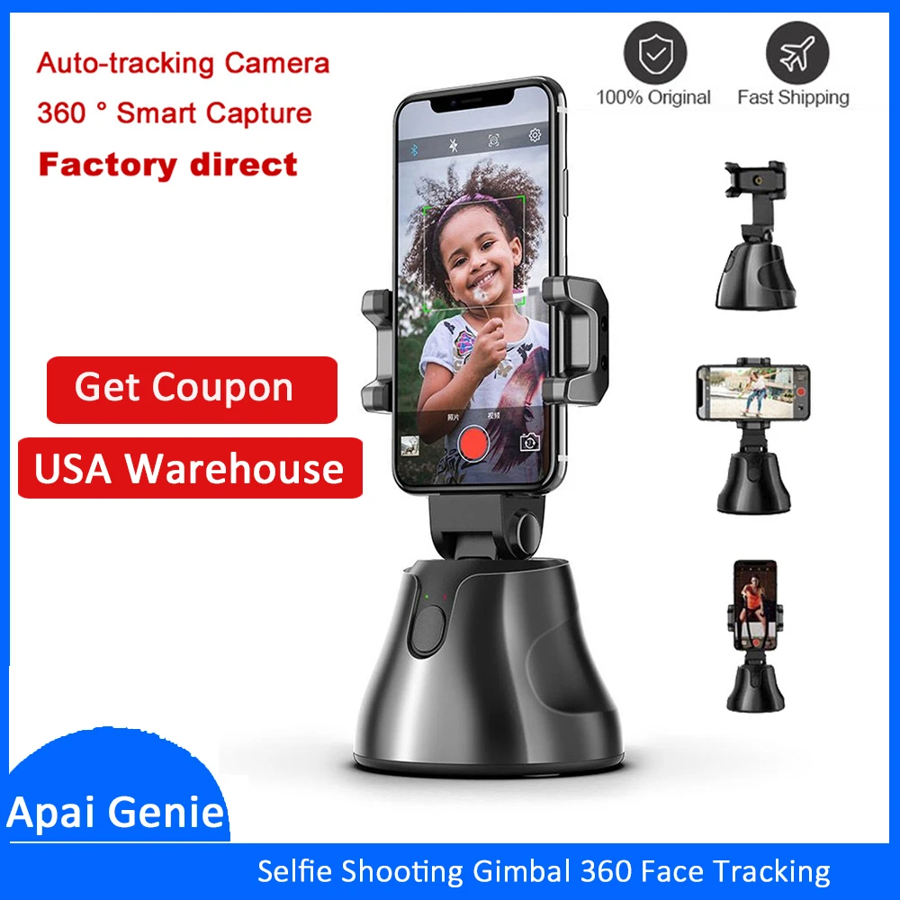 

Portable All-in-one Auto Smart Shooting Selfie Stick , 360 Rotation Auto Face Tracking Object Tracking vlog Camera Phone Holder