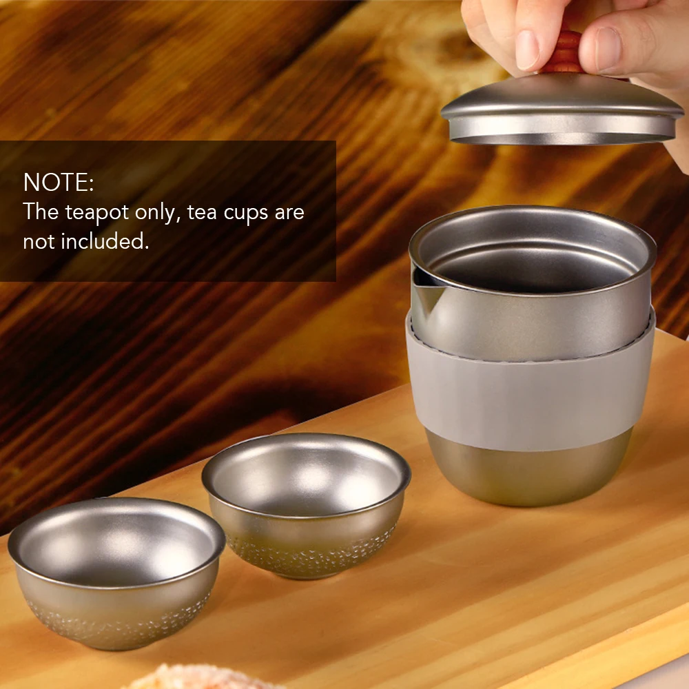 Lixada 0.3L Outdoor Camping Titanium Tea Pot Kettle Tea Maker with Infuser Lightweight Corrosion Resistance Camping Tea Pot