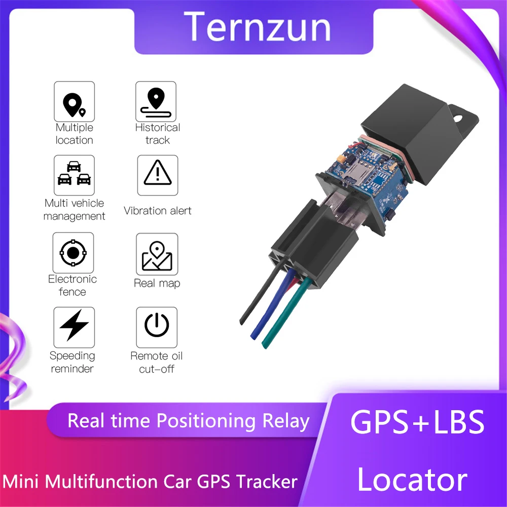 Car GPS Tracker Relay Device Realtime Positioning Tracking GPS+LBS+BDS
