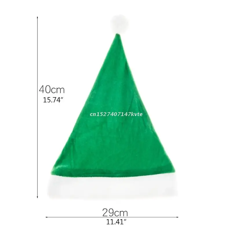 Unisex Adult's Children Santa Claus Christmas Hat for Wowen Man Xmas Holiday Green Headwear Velvet Cosplay Props