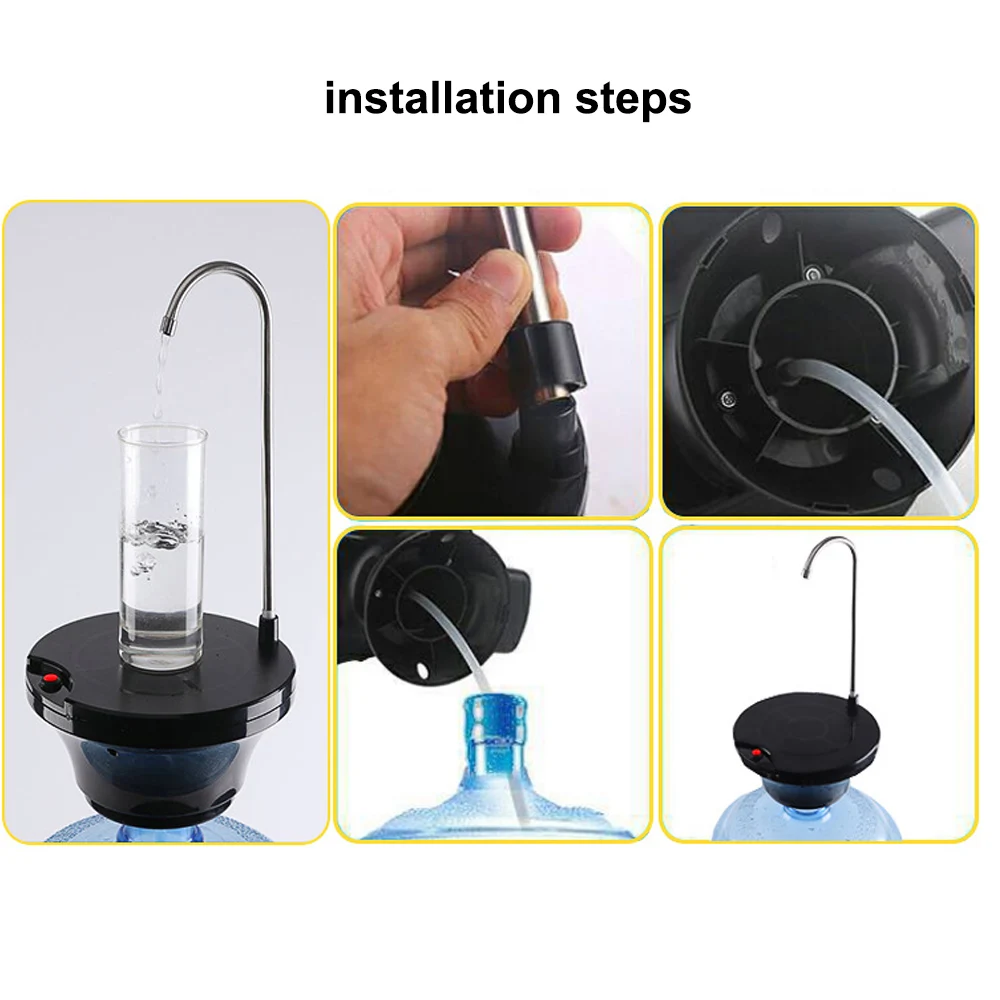USB Перезаряжаемый диспенсер для воды в бутылках, беспроводной Электрический автоматический умный Диспенсер для питьевой воды для дома