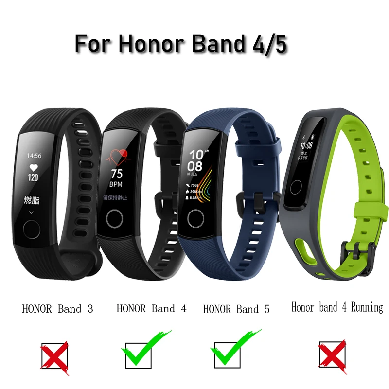 Силиконовый ремешок на запястье для Huawei Honor Band 5 4 NFC умный спортивный браслет 4/5