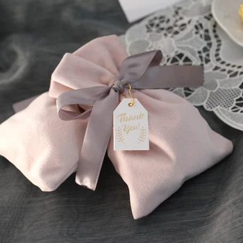 

10pcs pink/red velvet bags with ribbons small jewelry pouch gift bag christmas/wedding favor packaging pouches bag favors gift