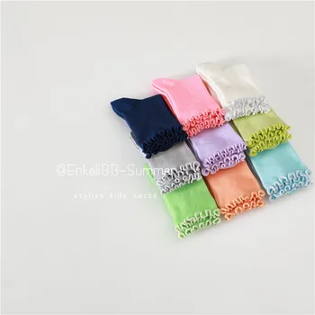 

EnkeliBB Baby Girl Lovely Solid Cotton Socks Fungus Summer Spring Tube Socks High Quality Soft Toddler Kids Socks Fashion Baby