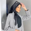 Solid Color Head Scarf Women Blcak Square 90*90cm Silk Foulard Satin Bandana Cheveux Neckerchief Hijab Hair Scarves For Ladies 1